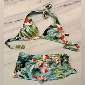 Tommy Bahama Floral Bikini Set in Blue, Green, and Red